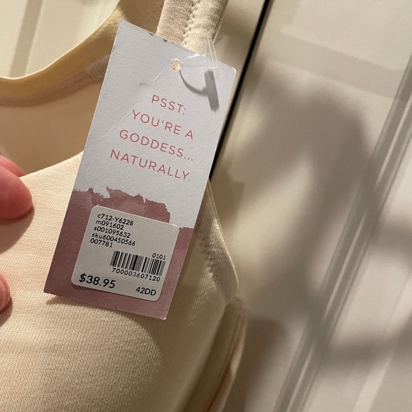 NWT Lane Bryant Cacique Cotton Boost Plunge Bra 42DD Cream/Nude - Picture 6 of 7